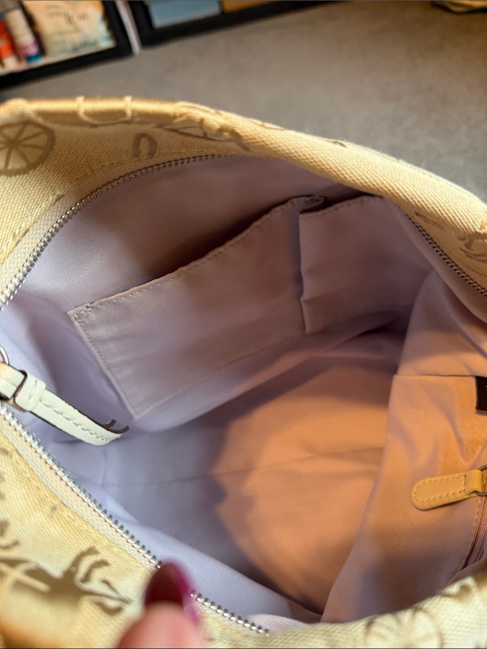 Coach Beige and Tan Signature Horse & Carriage Shoulder Bag - Picture 7 of 8